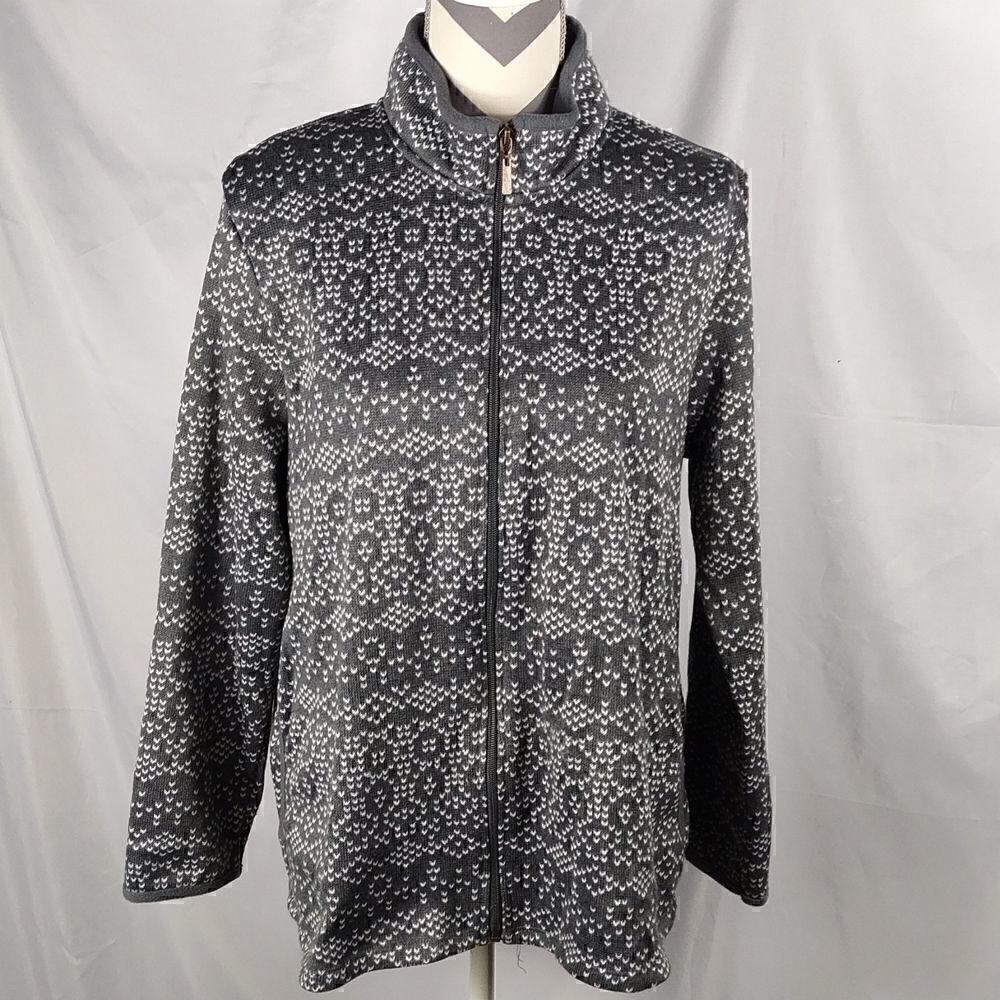 Stan Herman Gray Full Zip Knit Jacket - Picture 7 of 7
